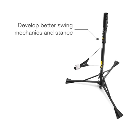 SKLZ Hit-A-Way Youth Baseball Swing Trainer, Portable Solo Batting Practice with Stand, Tethered Ball for Hitting Drills, Ages 13 and Under