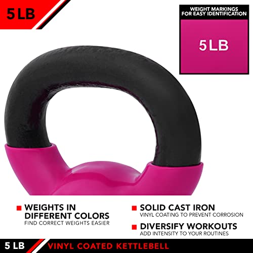 JFIT Kettlebell Weights Vinyl Coated Iron