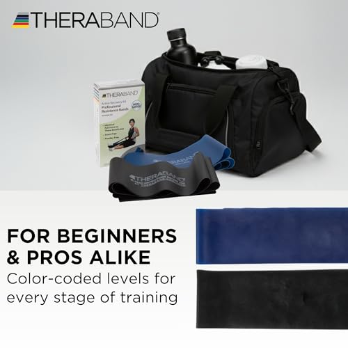 THERABAND Resistance Bands Set, Elastic Bands for Exercise & Physical Therapy, Strength Training for Upper & Lower Body Fitness