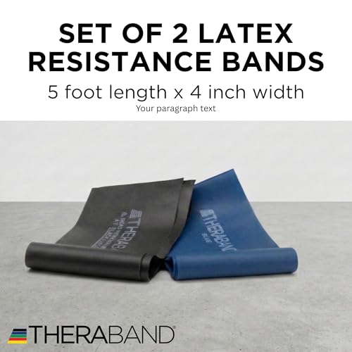 THERABAND Resistance Bands Set, Elastic Bands for Exercise & Physical Therapy, Strength Training for Upper & Lower Body Fitness