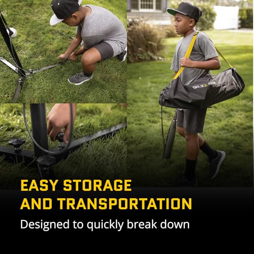 SKLZ Hit-A-Way Youth Baseball Swing Trainer, Portable Solo Batting Practice with Stand, Tethered Ball for Hitting Drills, Ages 13 and Under