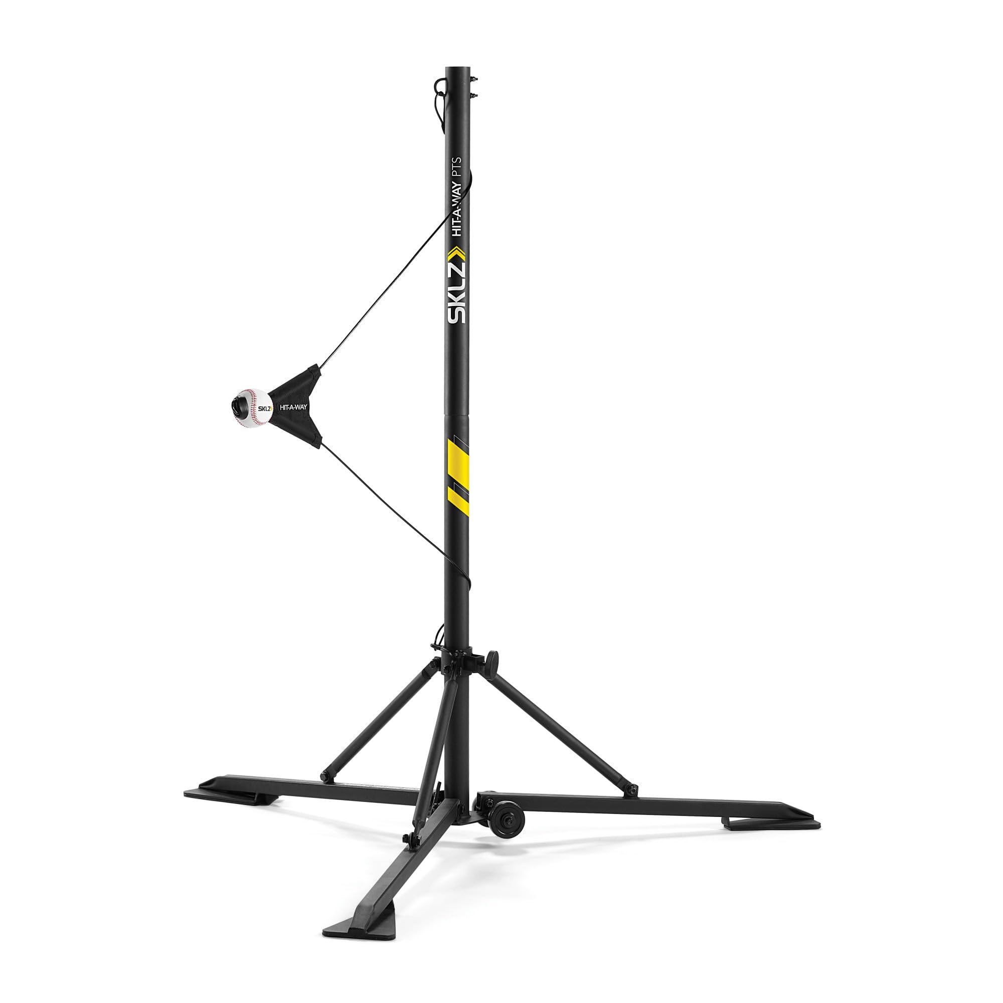 SKLZ Hit-A-Way Youth Baseball Swing Trainer, Portable Solo Batting Practice with Stand, Tethered Ball for Hitting Drills, Ages 13 and Under