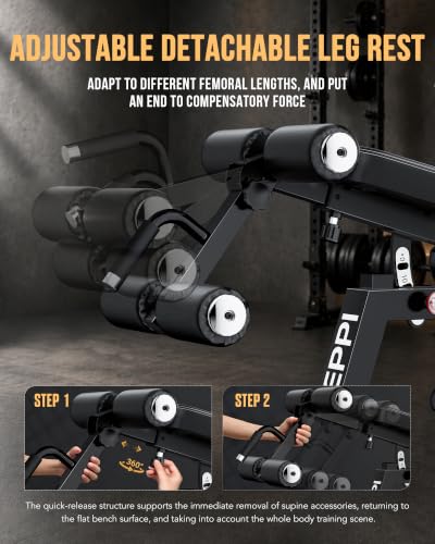 Keppi FID Adjustable Weight Bench, Heavy Duty Workout Bench for Home Gym