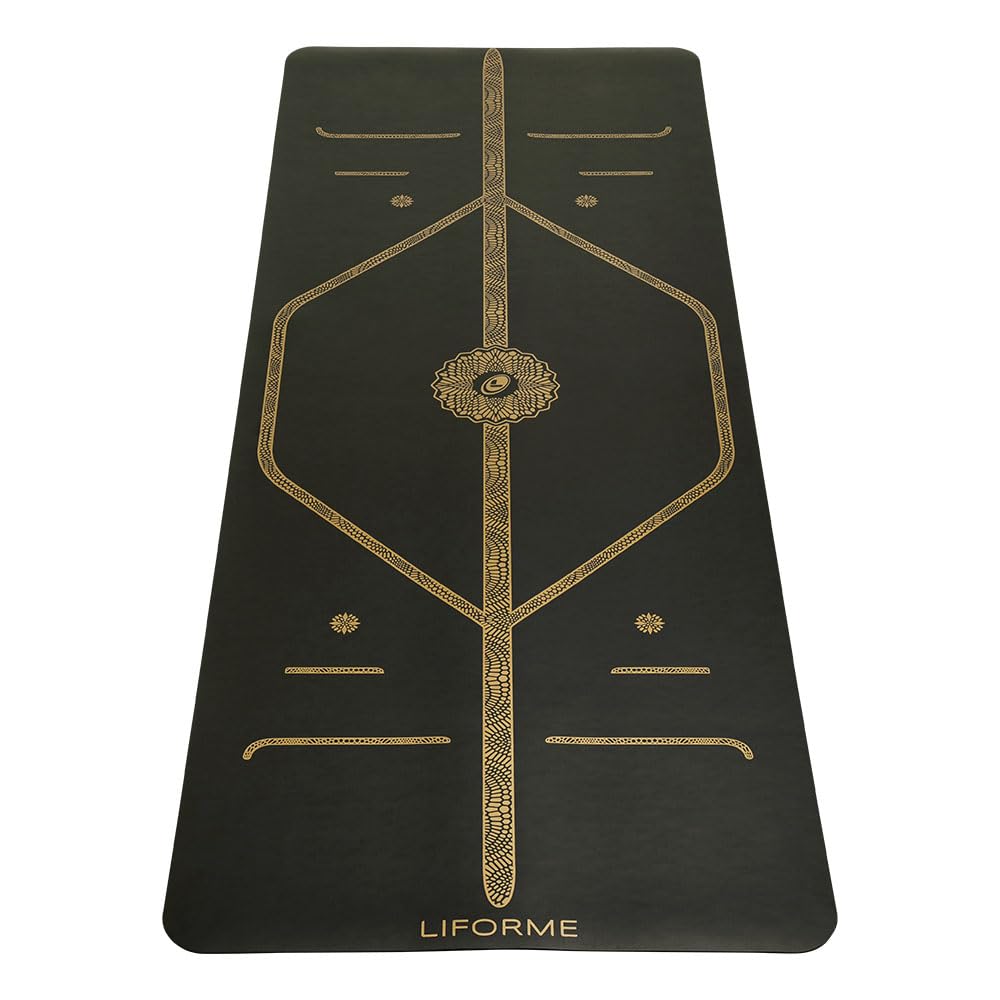 Liforme Printed Yoga Mat - Patented Alignment Design, Ultimate Grip