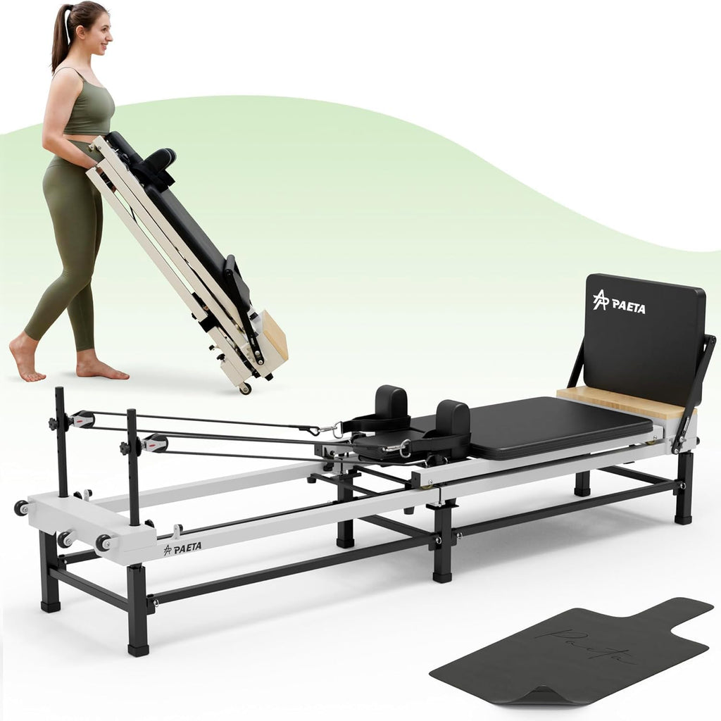 PAETA 86-Inch Foldable Pilates Reformer with Jump Board