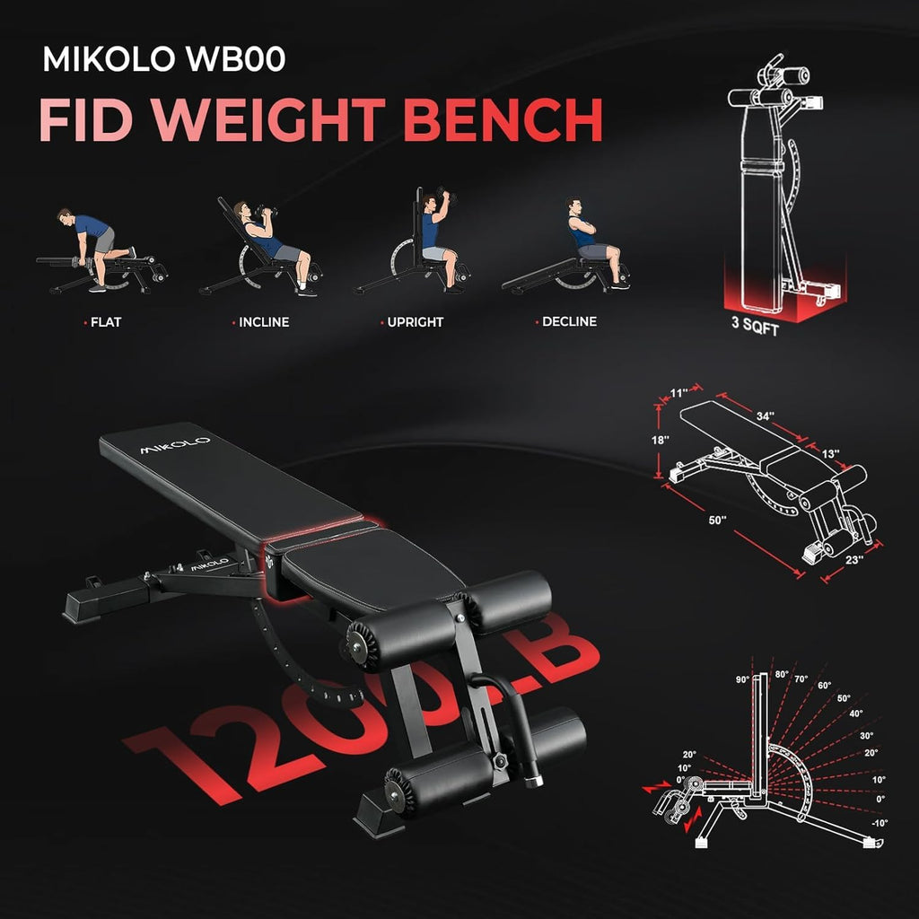 Mikolo Folding Squat Rack, Wall Mounted Power Rack with Cable Crossover Machine & LAT Pull Down, Functional Trainer with 5 Adjustable Function Modes, Home Gym Package