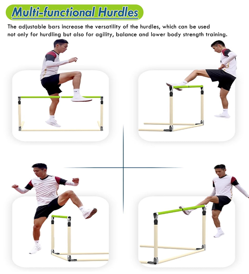 2.3 To 3.5 Ft Tall Adjustable Hurdles for Adults, Junior & Senior Athletes Practice Hurdle for Track And Field, Set of 1/3/10/20 Speed Agility Training Hurdles Detachable, 360 Degrees Rotatable Sponge