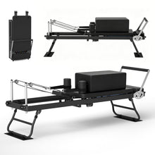 Foldable Pilates Reformer with Adjustable Resistance Bands