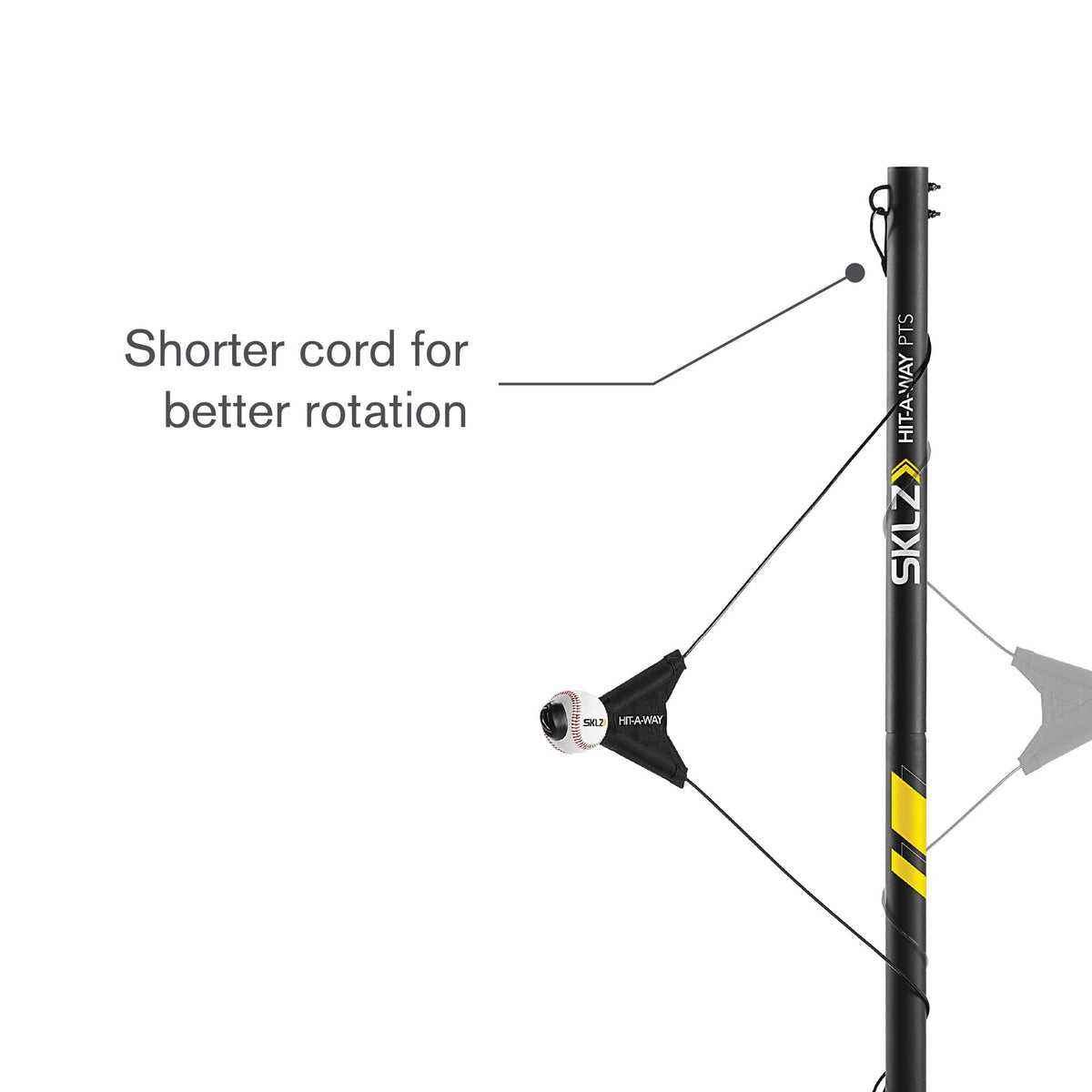SKLZ Hit-A-Way Youth Baseball Swing Trainer, Portable Solo Batting Practice with Stand, Tethered Ball for Hitting Drills, Ages 13 and Under