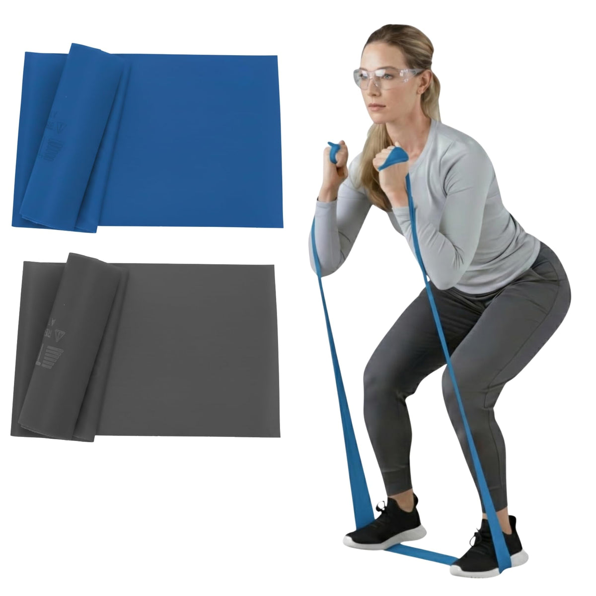 THERABAND Resistance Bands Set, Elastic Bands for Exercise & Physical Therapy, Strength Training for Upper & Lower Body Fitness