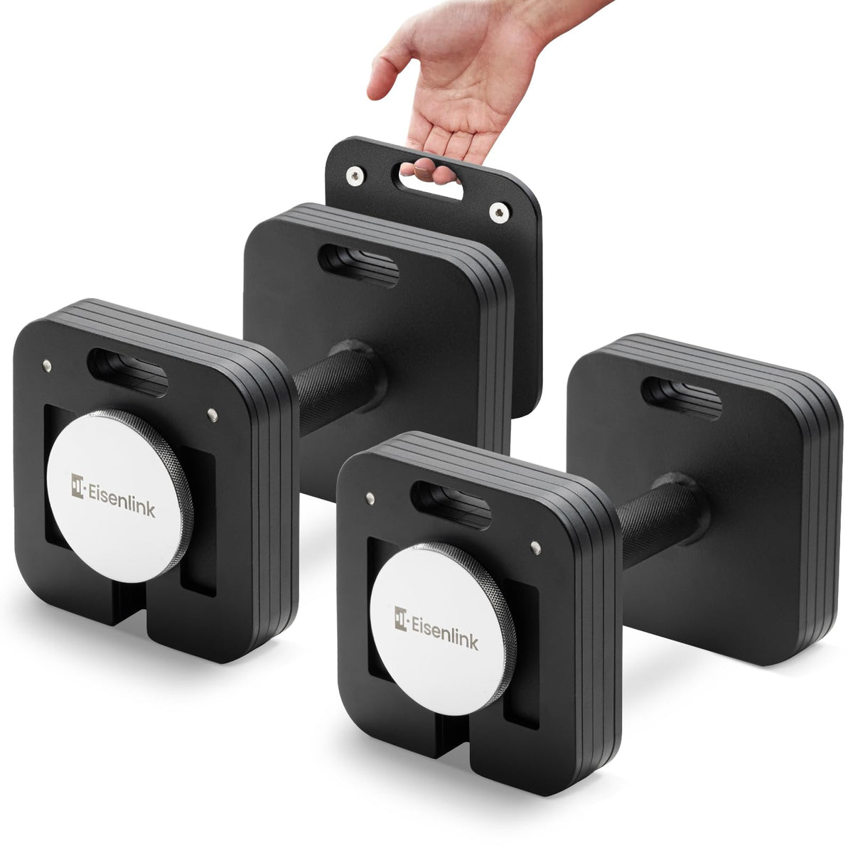 Eisenlink Adjustable Dumbbell Set, 10-50/80lb, 5lb Increments, Quick-Lock