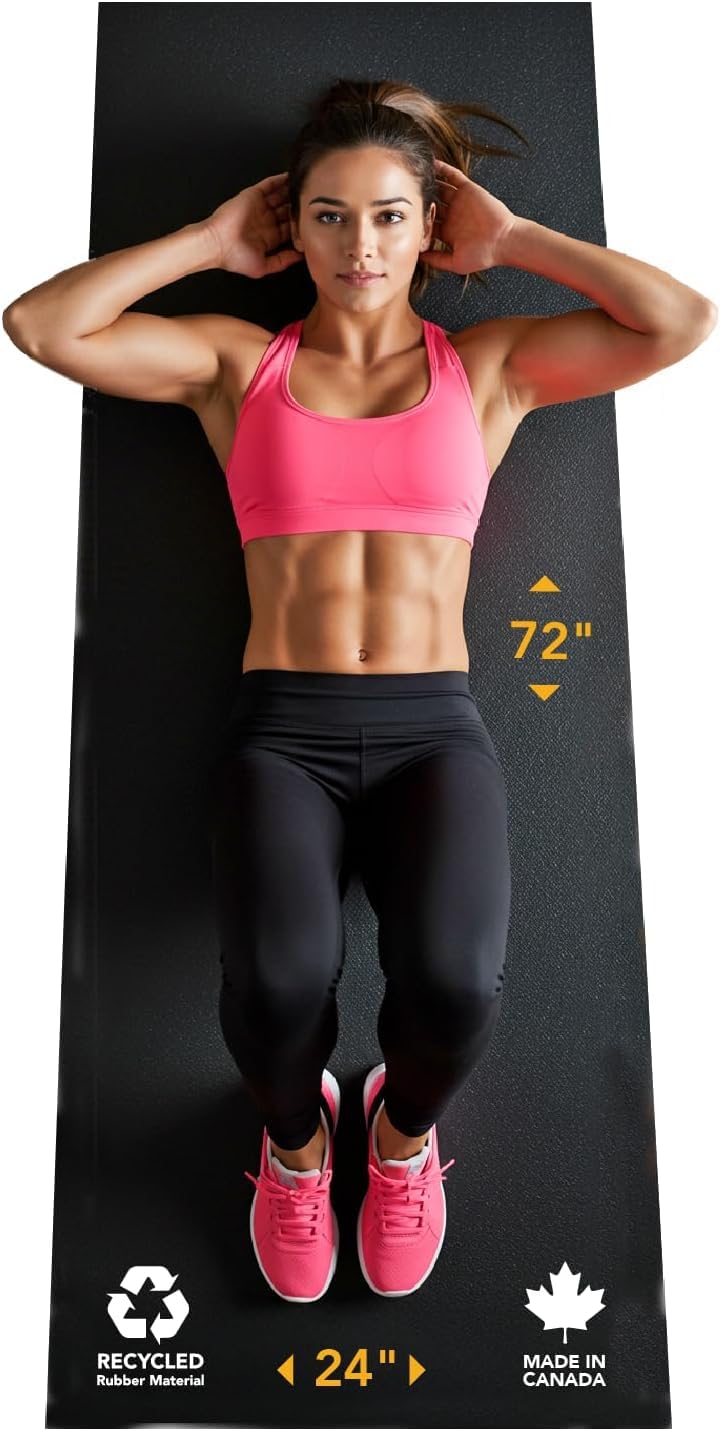Rubber King Recycled Rubber Exercise Mat for Home Gym Floors