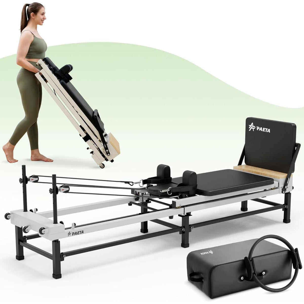 PAETA 86-Inch Foldable Pilates Reformer with Jump Board
