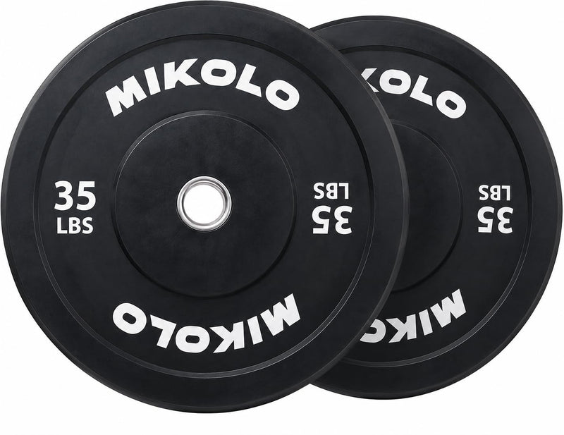 Mikolo 2-Inch Olympic Rubber Weight Plates with Steel Insert