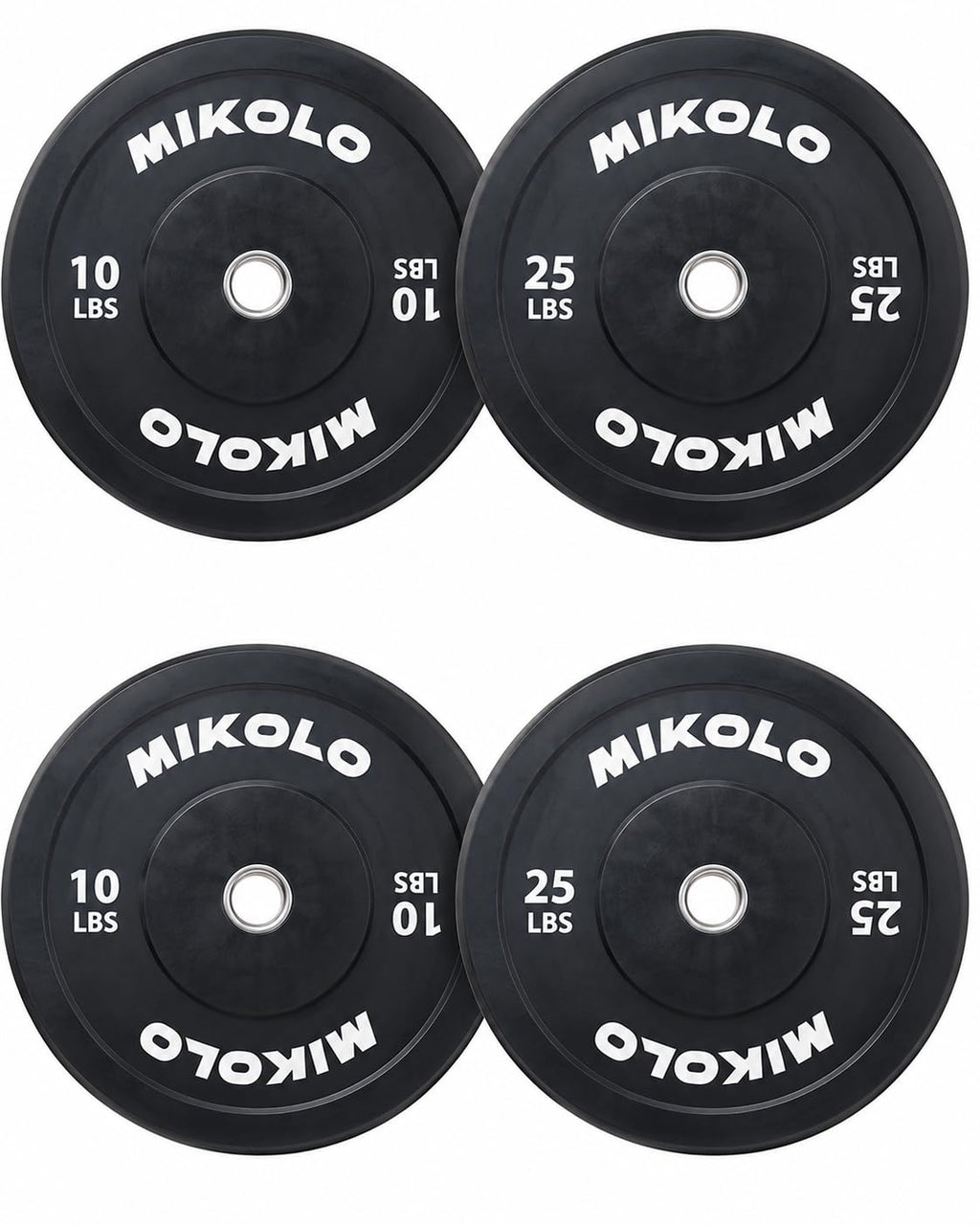 Mikolo Olympic Weight Plates, 2-Inch Rubber Weight Plates with Steel Insert, Bumper Plates for Strength Training, Weight Plate
