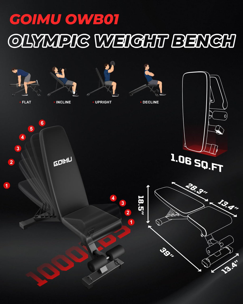 GOIMU C1-V4 Pro Power Cage Squat Rack with Leg Hold-Down for LAT Pulldowns