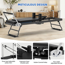 Foldable Pilates Reformer with Adjustable Resistance Bands
