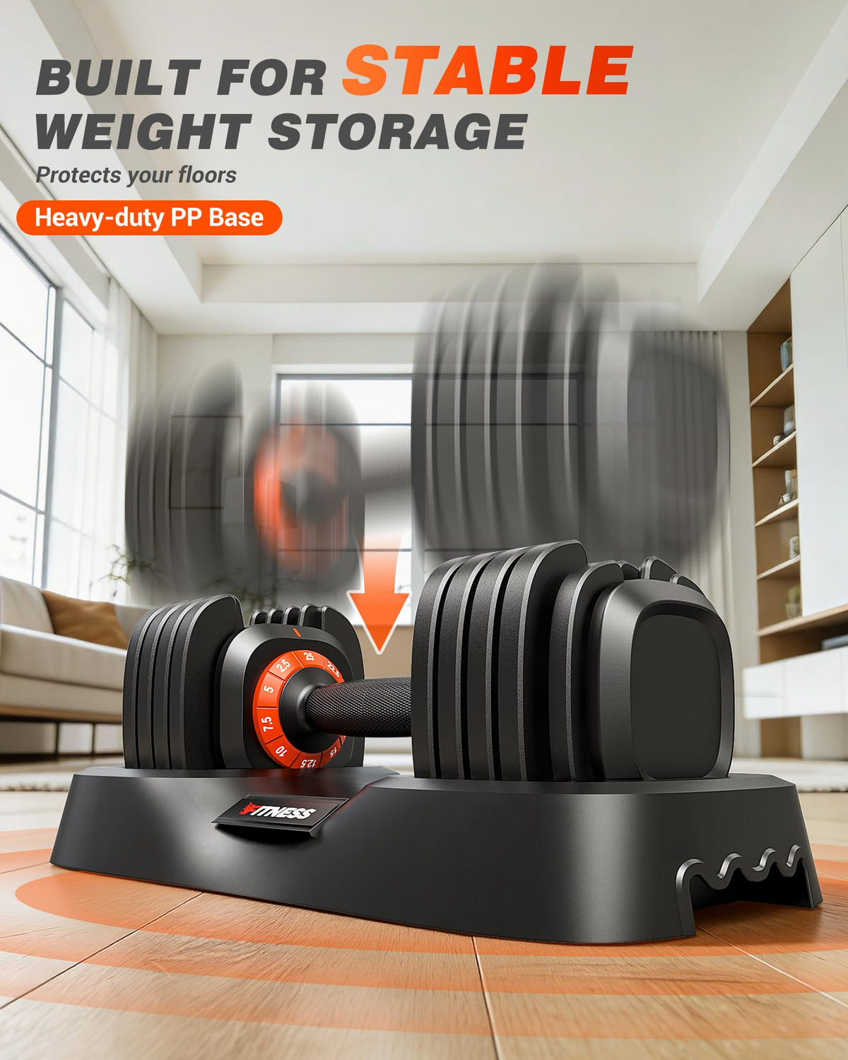 Rendpas Adjustable Dumbbell Set for Home Gym Strength Training