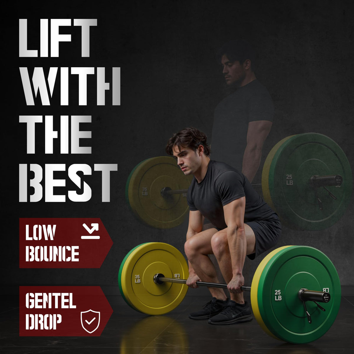 GOIMU Colored Olympic Bumper Weight Plate Set for Strength