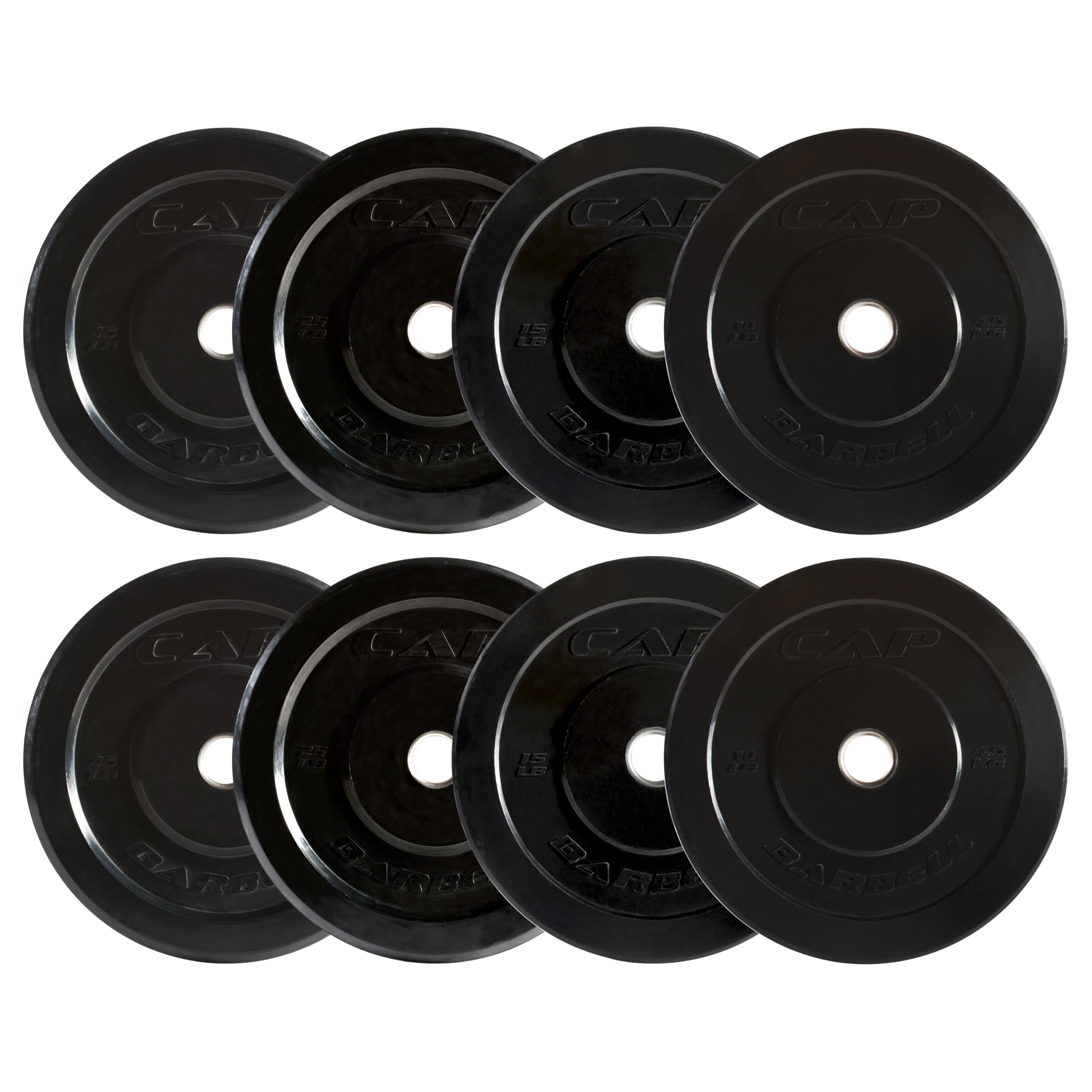 CAP Olympic Bumper Plate Weight Set 100–370 lb