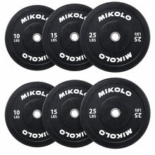 Mikolo 2-Inch Olympic Rubber Weight Plates with Steel Insert