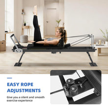 Foldable Pilates Reformer with Adjustable Resistance Bands