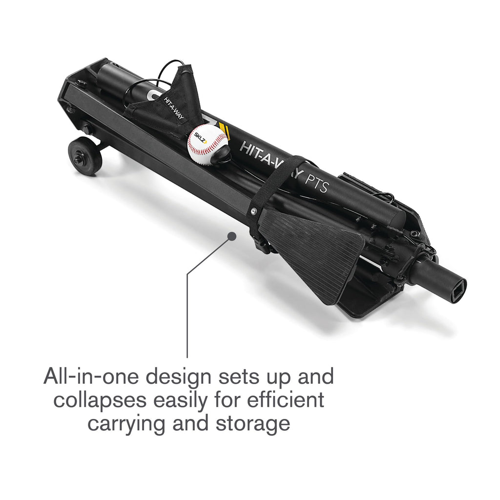 SKLZ Hit-A-Way Youth Baseball Swing Trainer, Portable Solo Batting Practice with Stand, Tethered Ball for Hitting Drills, Ages 13 and Under