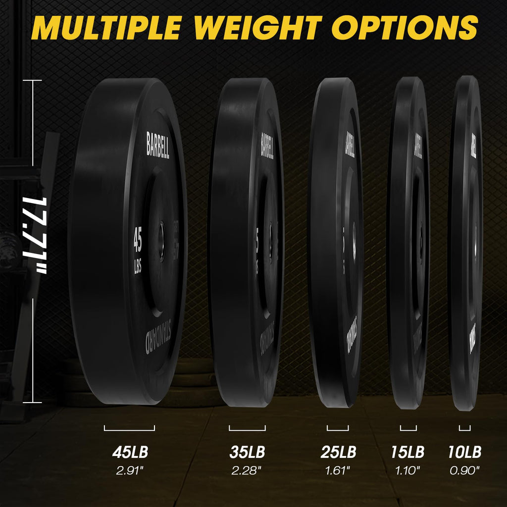 Mikolo Olympic Weight Plates, 2-Inch Rubber Weight Plates with Steel Insert, Bumper Plates for Strength Training, Weight Plate