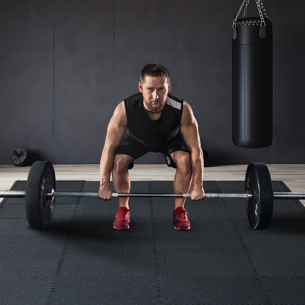 VEVOR Rubber-Top Interlocking Gym Mats with EVA Foam