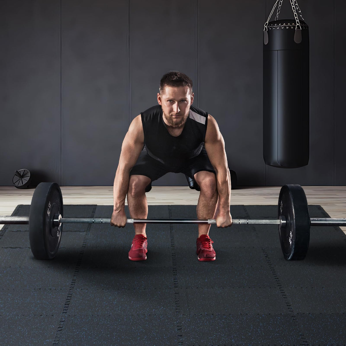 VEVOR Rubber-Top Interlocking Gym Mats with EVA Foam