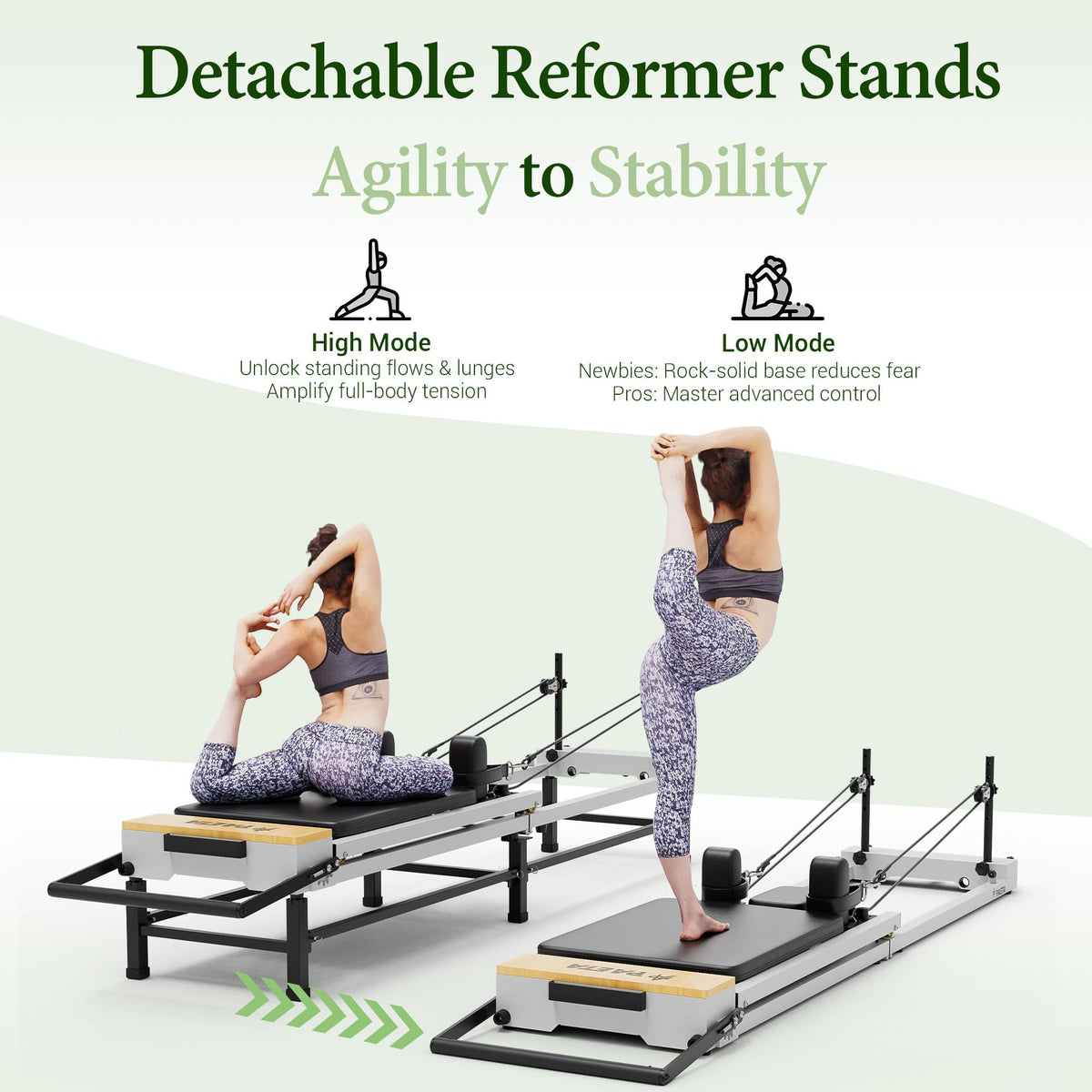 PAETA 86-Inch Foldable Pilates Reformer with Jump Board