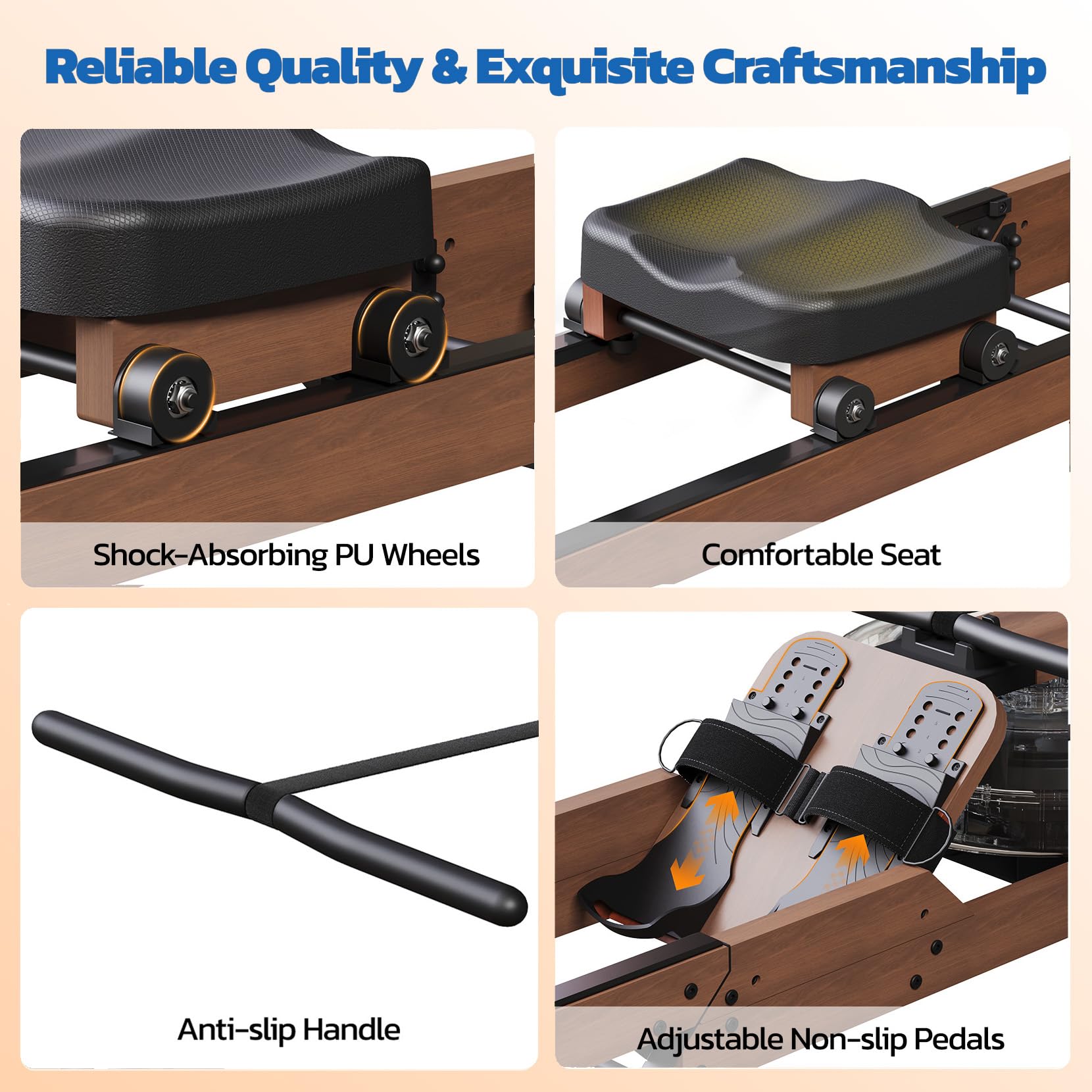 Dripex Water Rowing Machine, Foldable Rowing Machines for Home, Max 400 LBS