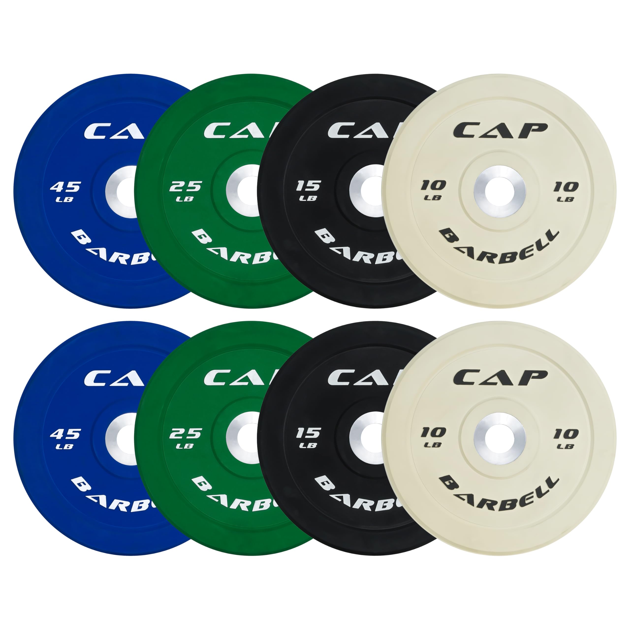 CAP Olympic Bumper Plate Weight Set 100–370 lb