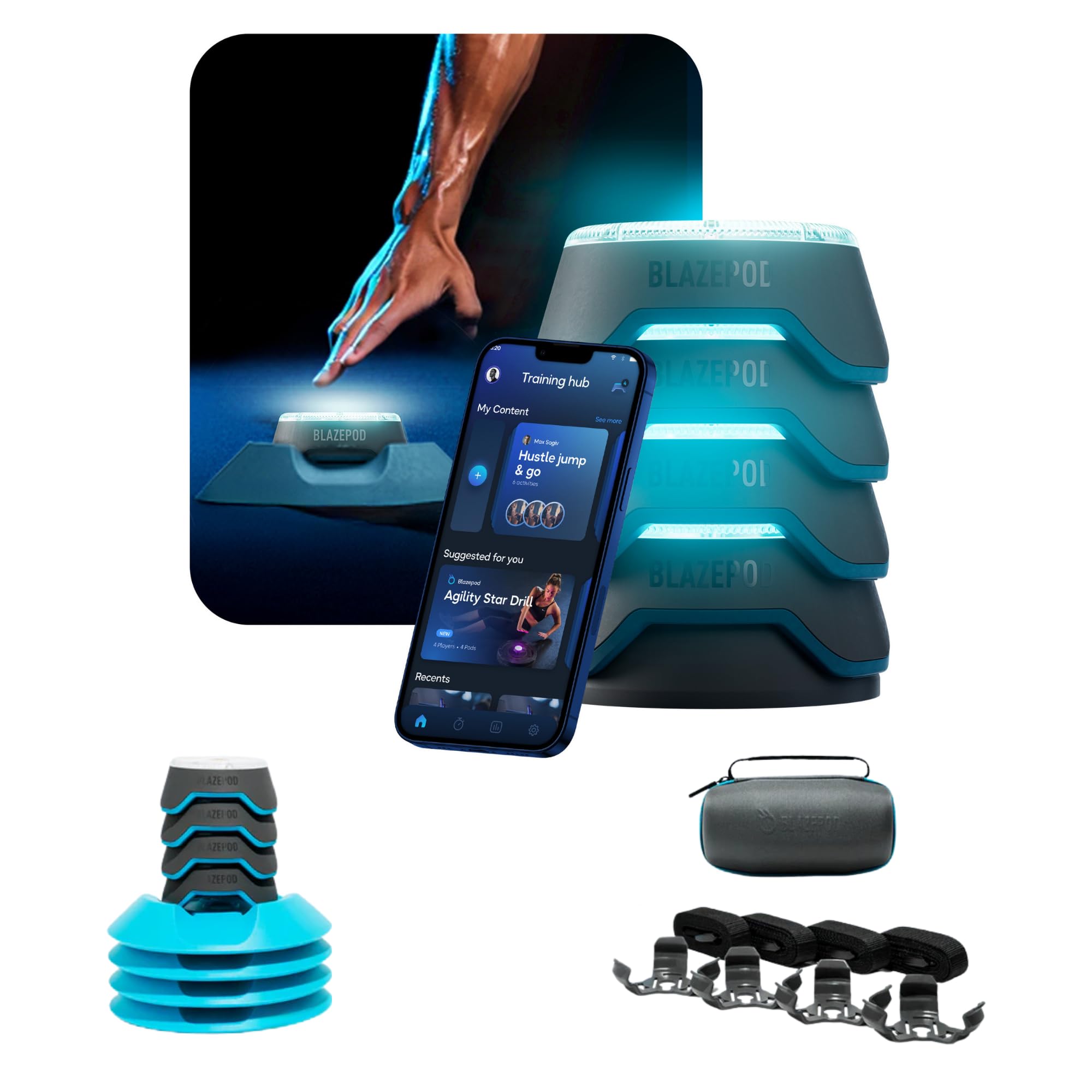 BlazePod 4-Pod Reaction Training Kit for Speed & Agility