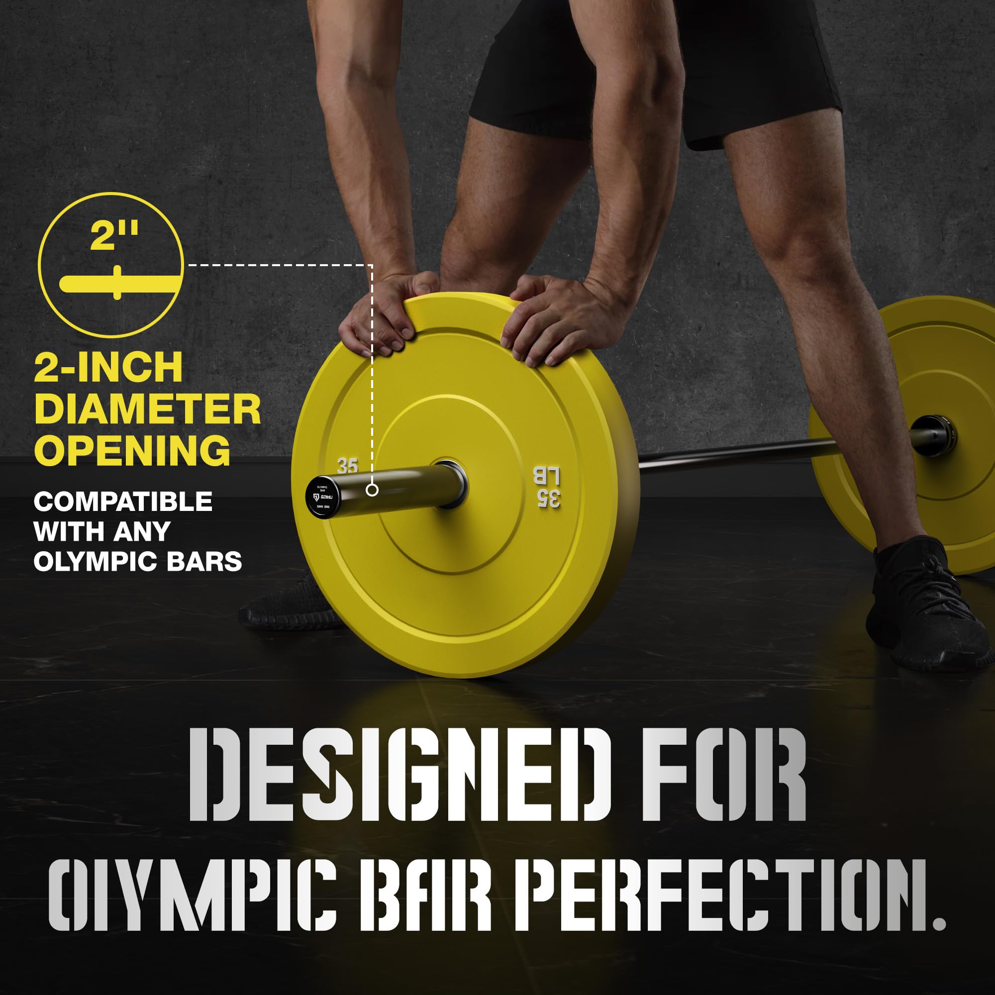 GOIMU Colored Olympic Bumper Weight Plate Set for Strength