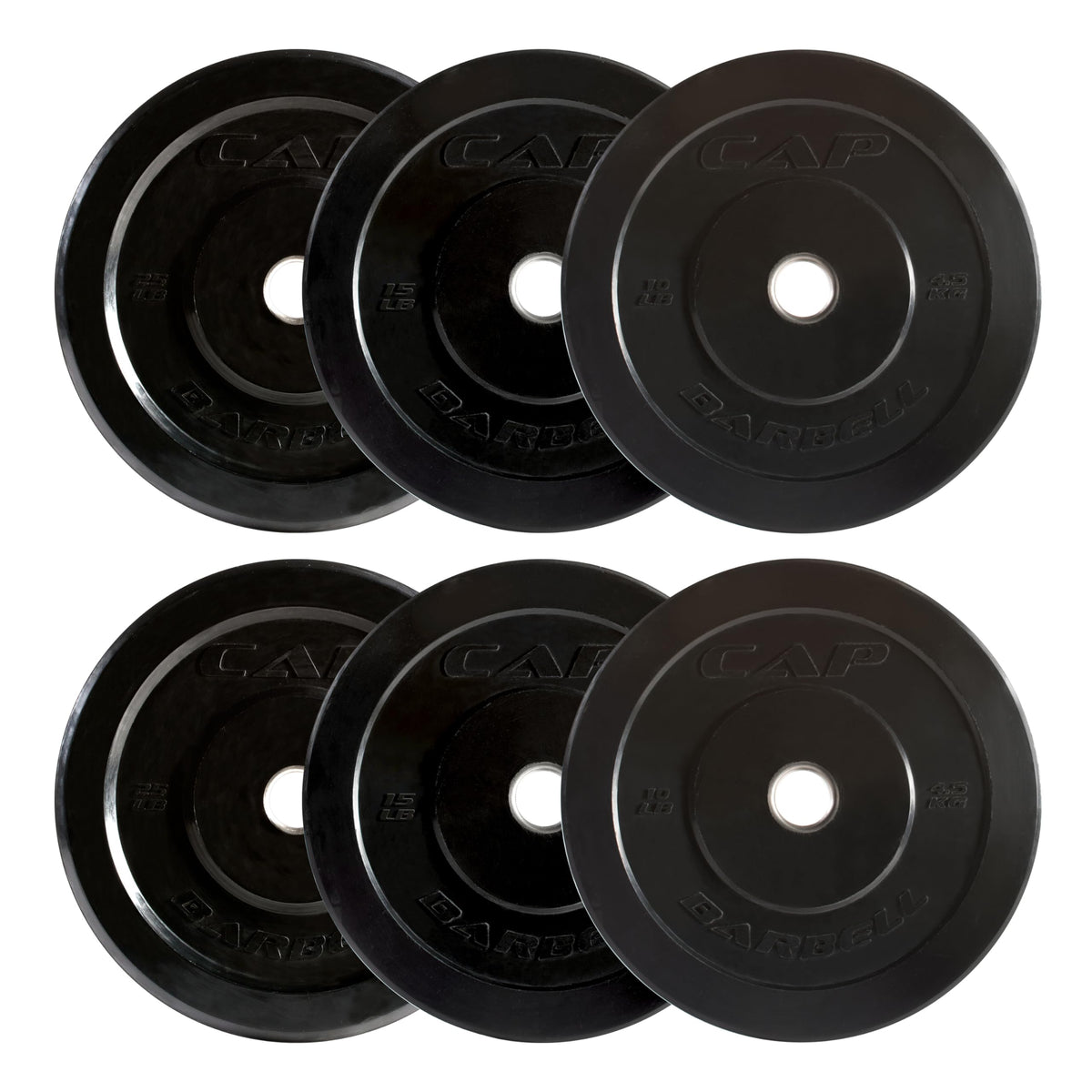 CAP Olympic Bumper Plate Weight Set 100–370 lb
