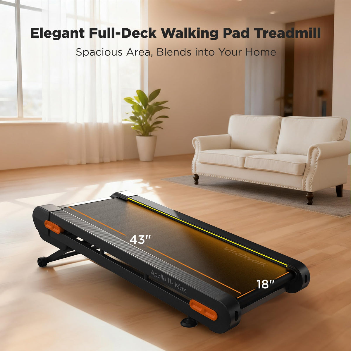Vitalwalk Walking Pad with Incline 20%/12% Auto Treadmills for Home Small