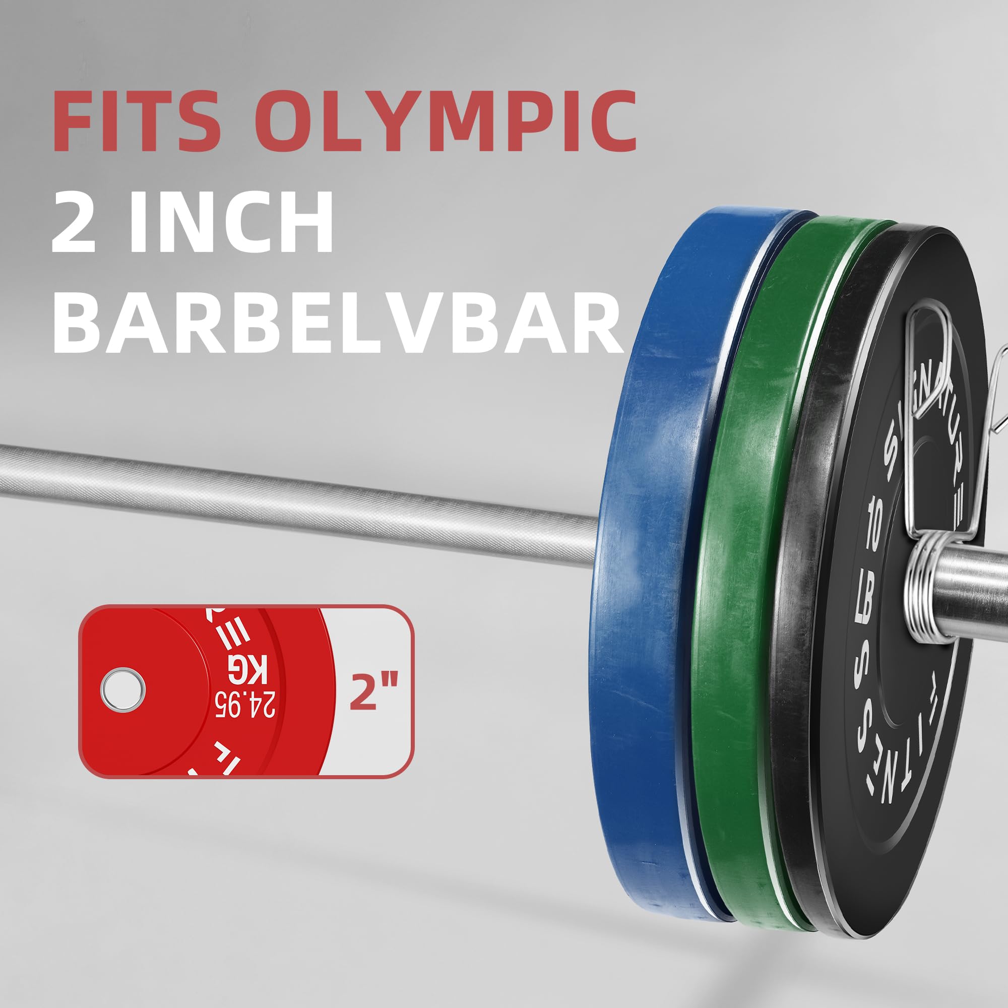 Fitvids 2-Inch Olympic Rubber Weight Plates Sets, Bumper Plates Set Barbell for Strength Training, 160-370 Lbs Multiple Options