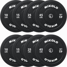 Mikolo 2-Inch Olympic Rubber Weight Plates with Steel Insert