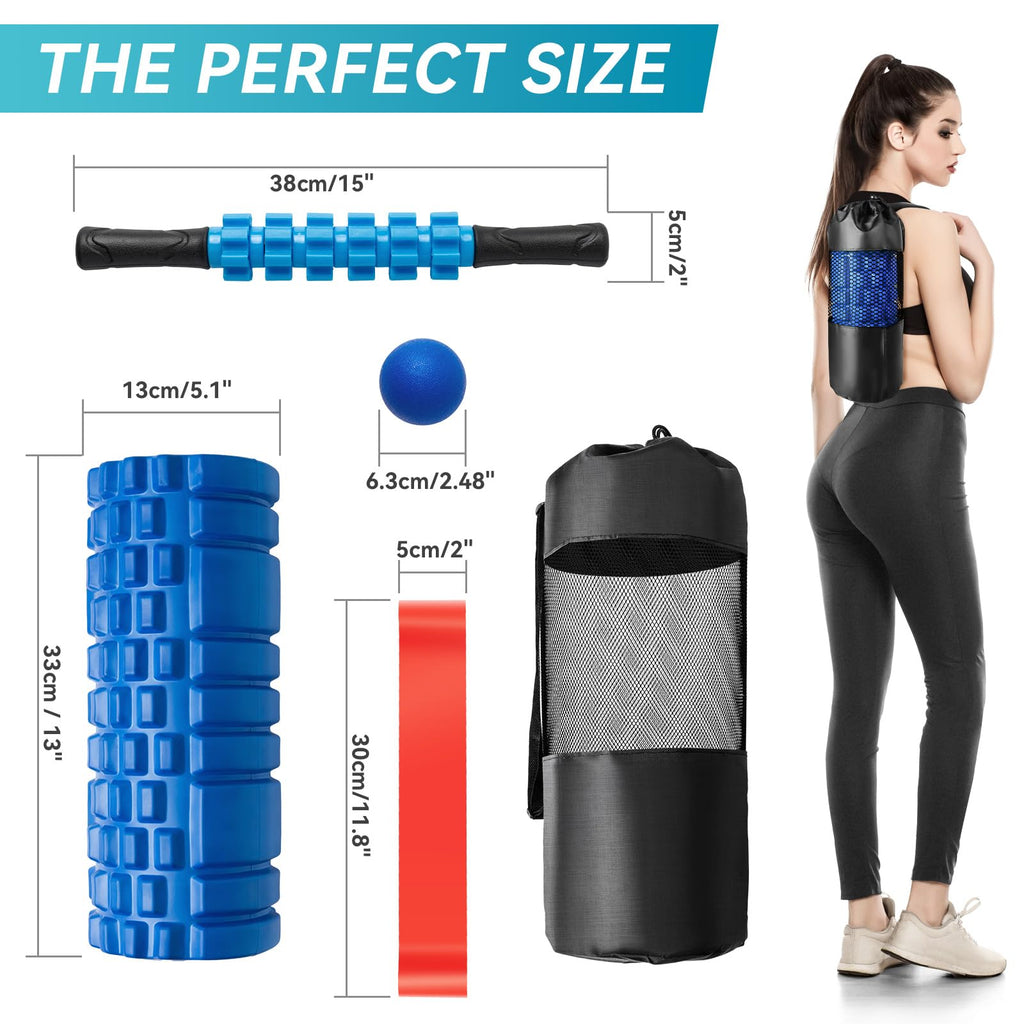 5-in-1 Foam Roller Massage Set with Ball & Stretch Strap
