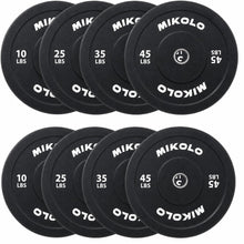 Mikolo 2-Inch Olympic Rubber Weight Plates with Steel Insert