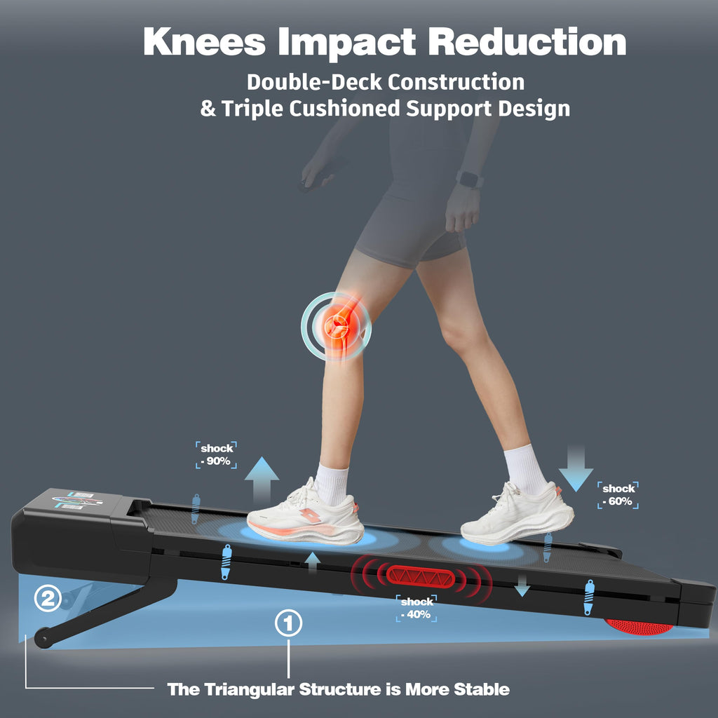 Walking Pad Treadmill 12% Auto Incline, Under Desk Treadmill