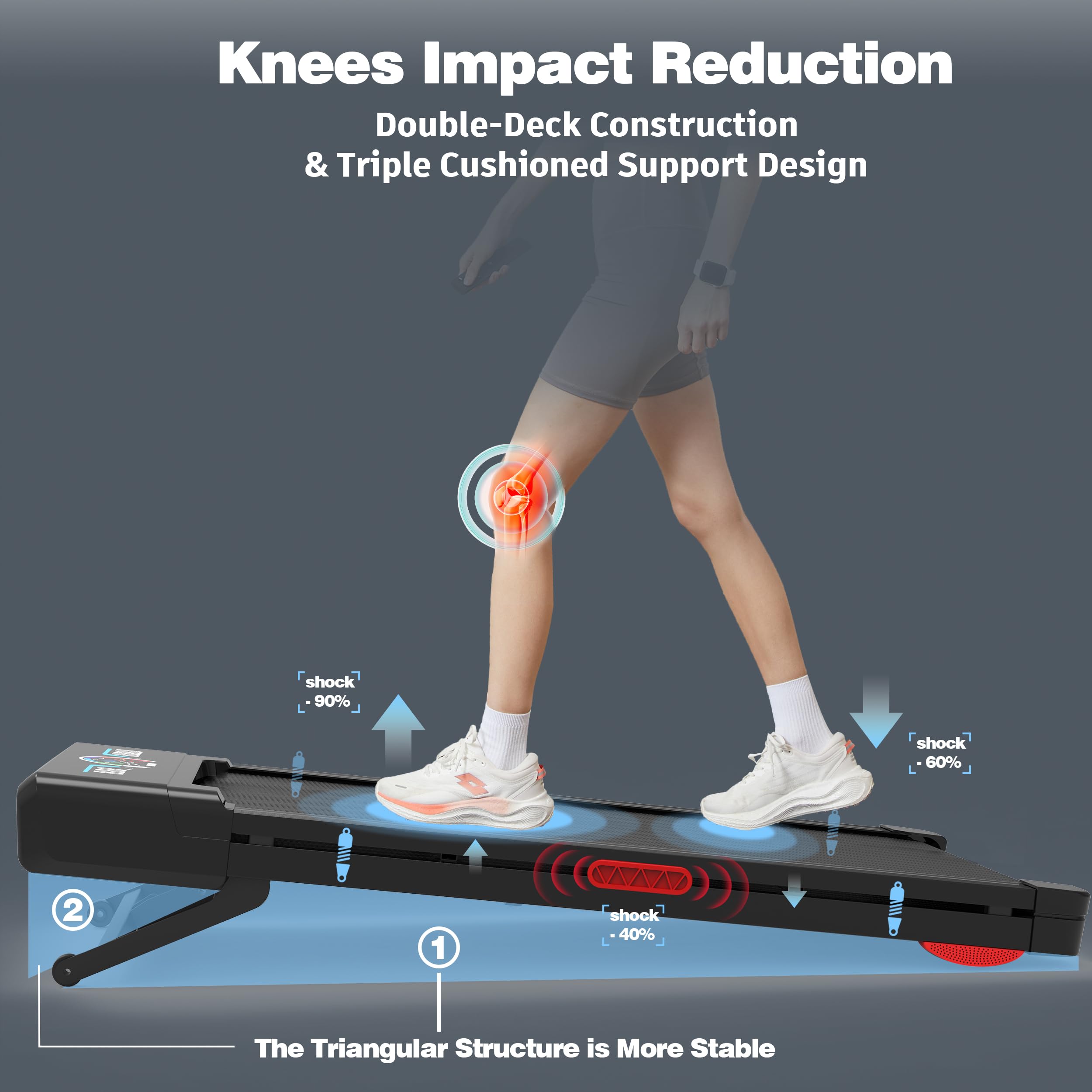 Walking Pad Treadmill 12% Auto Incline, Under Desk Treadmill