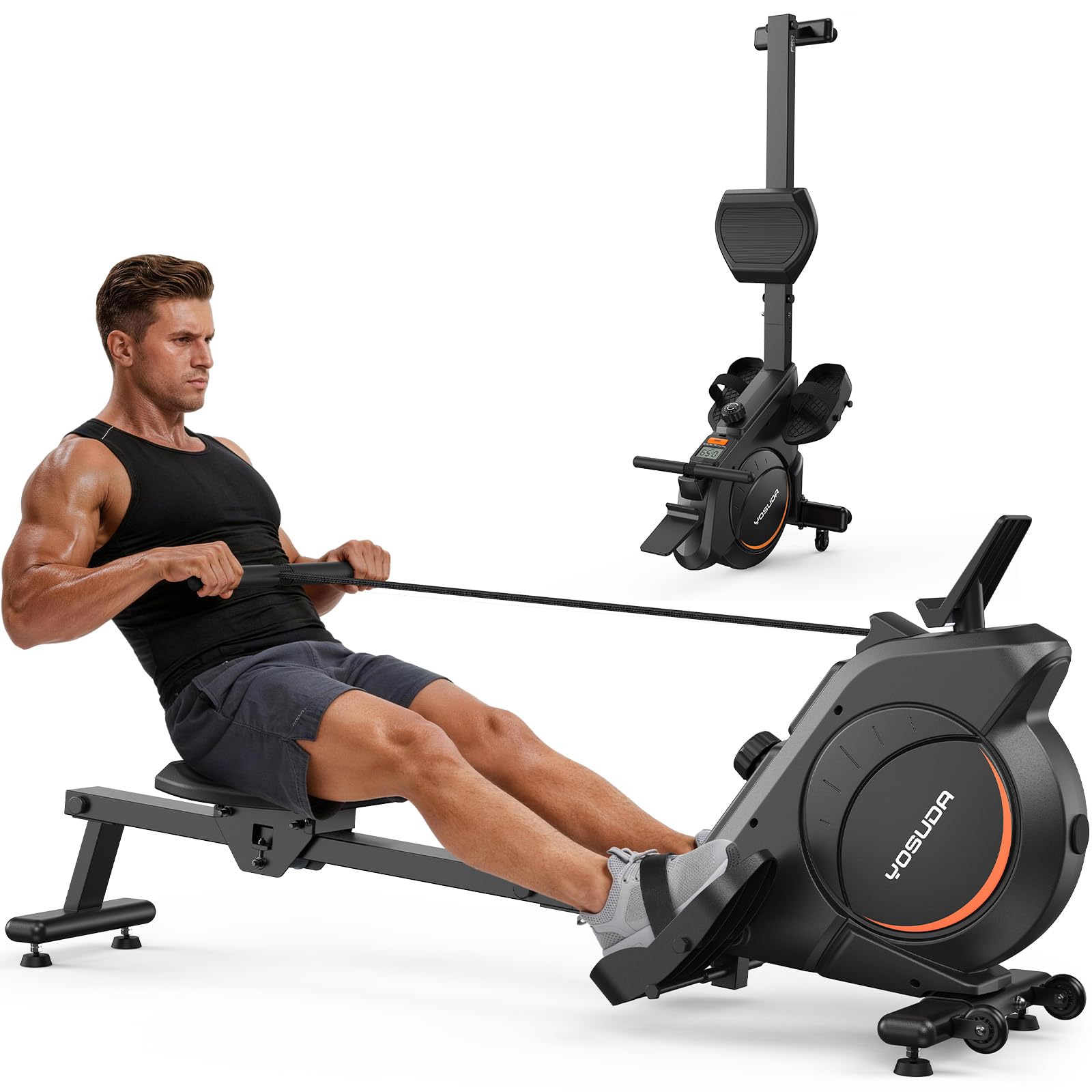 YOSUDA Magnetic Rowing Machine with 16-Level Resistance