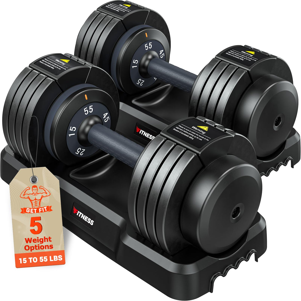 Rendpas Adjustable Dumbbell Set for Home Gym Strength Training