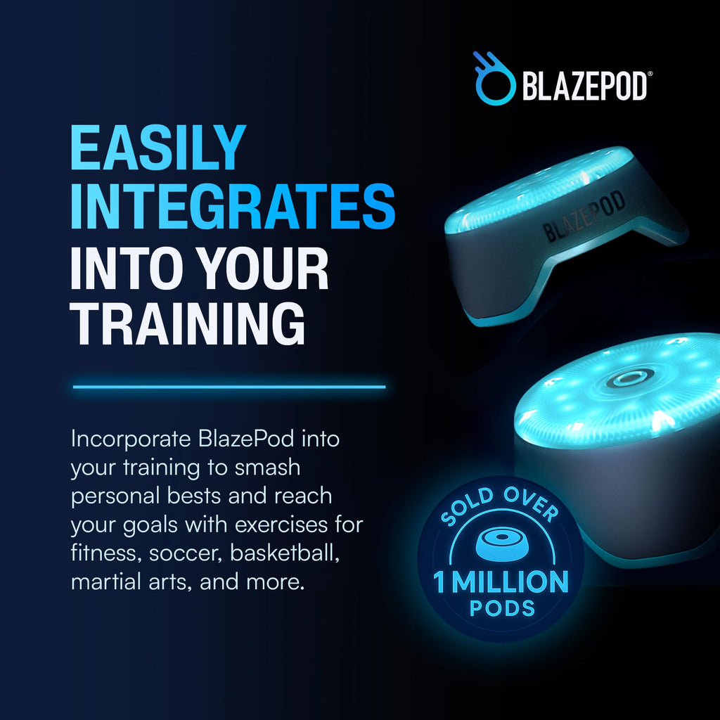 BlazePod Reaction Training Kit Smart Pods for Speed, Agility & Cognitive Drills - Pro-Level Training for Athletes, Trainers, Therapists & Coaches - App Access Included (4 Pods)
