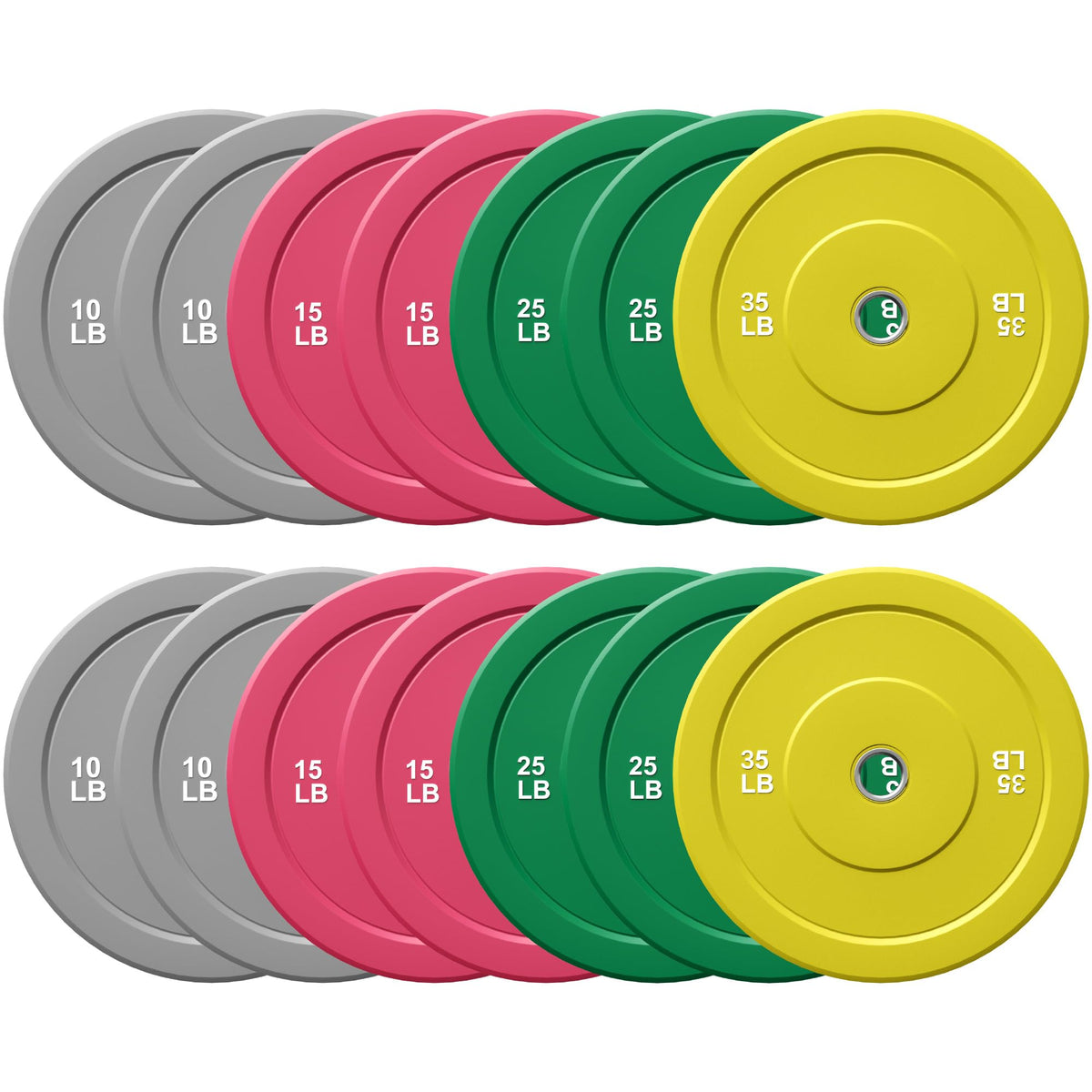 GOIMU Colored Olympic Bumper Weight Plate Set for Strength