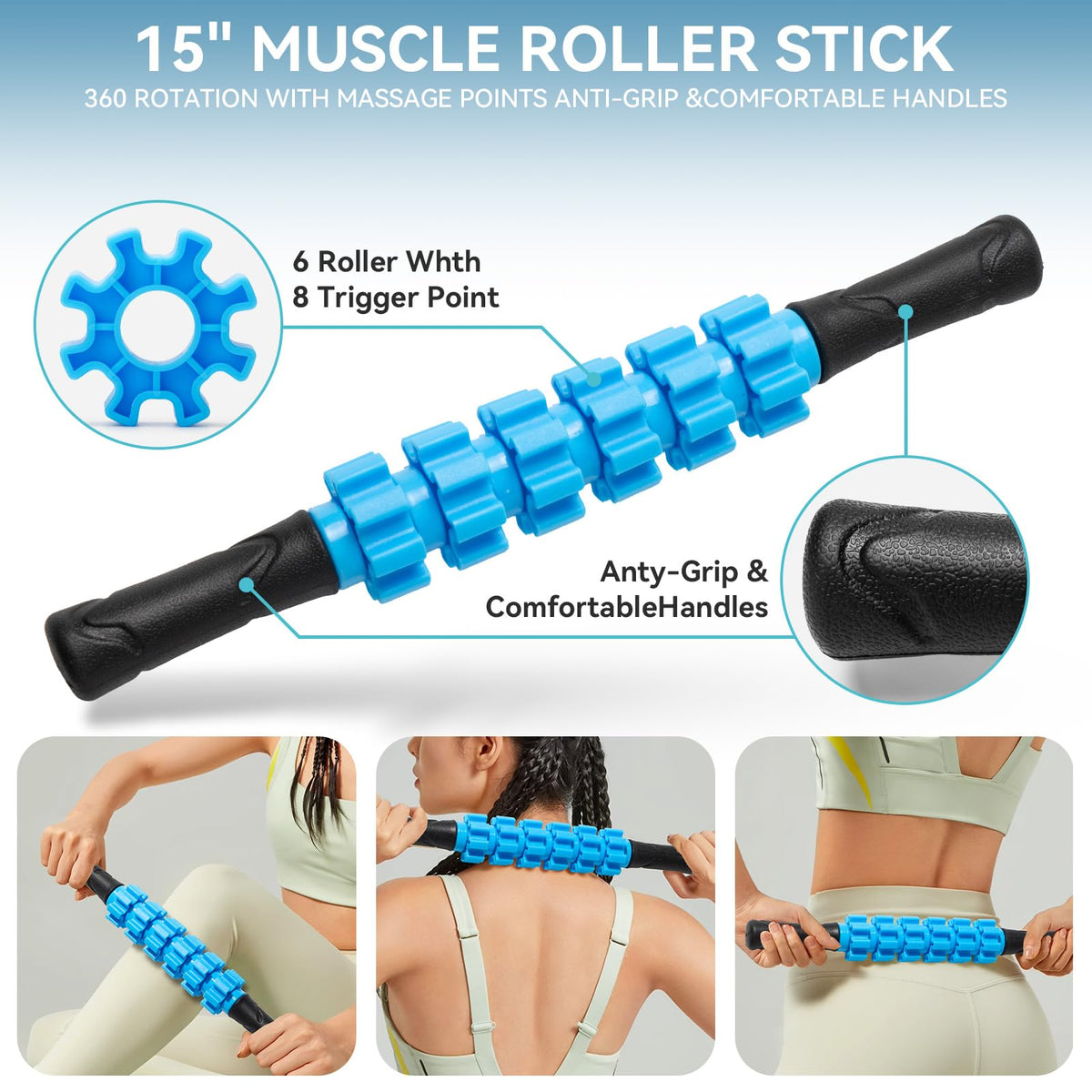 5-in-1 Foam Roller Massage Set with Ball & Stretch Strap