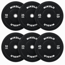 Mikolo 2-Inch Olympic Rubber Weight Plates with Steel Insert