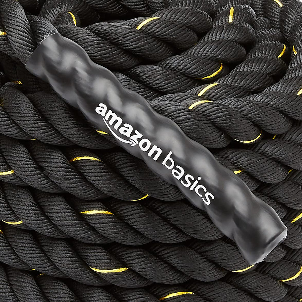 Amazon Basics Battle Rope for Home Gym Workout, Exercise Training Equipment